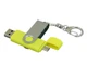 USB-флешка на 16 Гб с поворотным механизмом и дополнительным разъемом Micro USB, серый/желтый - фото № 2