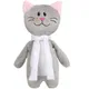 Игрушка мягкая Beastie Toys, котик с белым шарфом, серая / белая - фото № 1