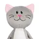 Игрушка мягкая Beastie Toys, котик с белым шарфом, серая / белая - фото № 3