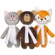 Игрушка мягкая Beastie Toys, котик с белым шарфом, серая / белая - фото № 4