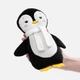 Игрушка мягкая Beastie Toys, пингвиненок с белым шарфом, белый / черный - фото № 2