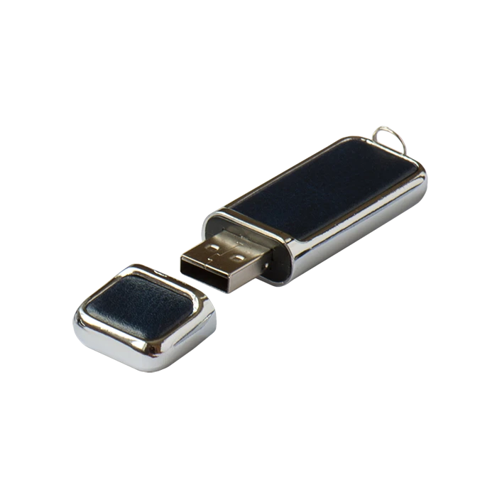 Флешка Брусок, металлическая с кожаными вставками, графит, 8Гб - купить ...