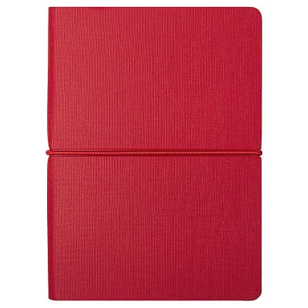 Блокнот со стикерами, в гибкой обложке c резинкой в линейку Clicra Van Diemen, А6, красный