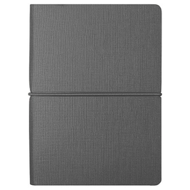 Блокнот со стикерами, в гибкой обложке c резинкой в линейку Clicra Van Diemen, А6, серый