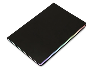 Блокнот в гибкой обложке с голографическим срезом Lettertone Fellini А5, черный