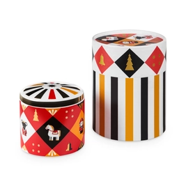 Емкость для хранения «Щелкунчик» в подарочном тубусе, белая / красная / золотая