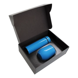 Набор Hot Box C black: кофер, термос с датчиком температуры, голубой