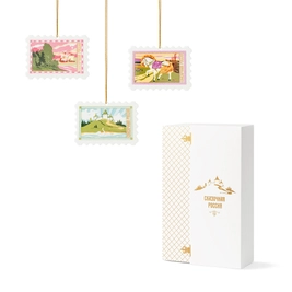 Набор из 3 елочных игрушек «Сказочная Россия» в подарочной коробке, белый / золотой / разноцветный
