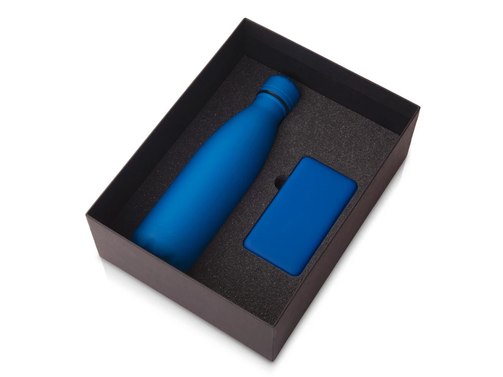 Набор подарочный Color It: термобутылка, внешний аккумулятор на 5000 mAh, синий