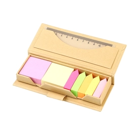 Набор цветных бумажных стикеров Boxer: 5 малых стикеров, 2 больших, линейка, крафт