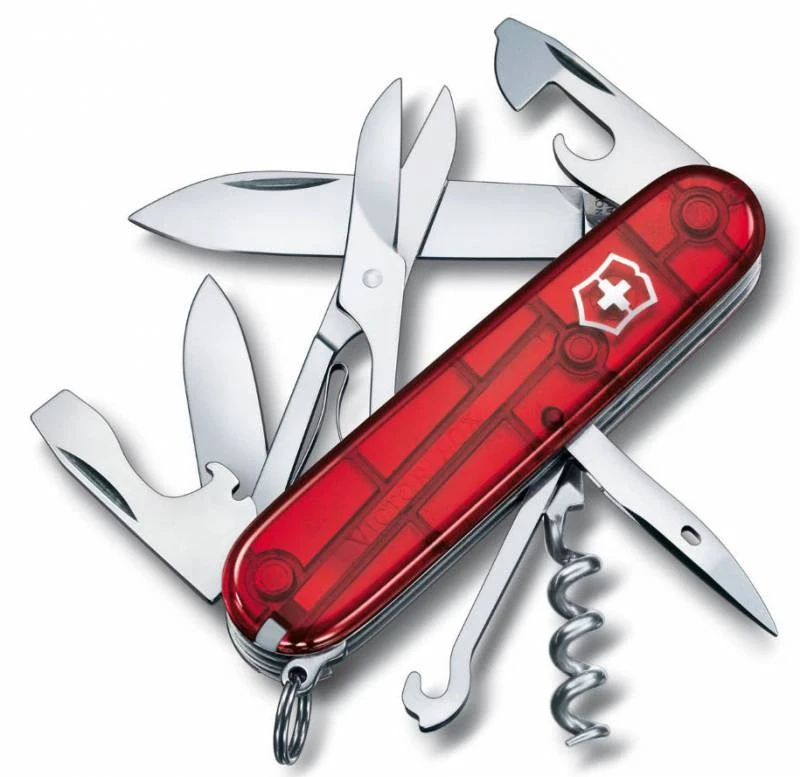 Нож Victorinox Climber, красный полупрозрачный, 91 мм, 14 функций фото
