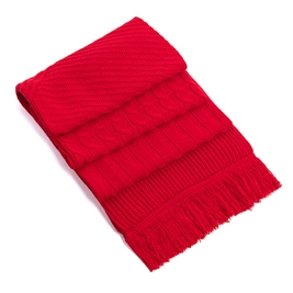 Шарф фактурный вязаный, красный