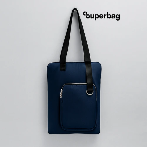 Шоппер Superbag Pocket, темно-синий / черный
