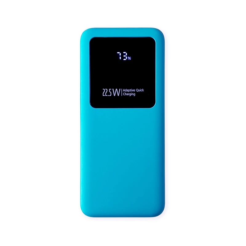 Внешний аккумулятор Kris, soft touch, 10000 mAh, голубой фото