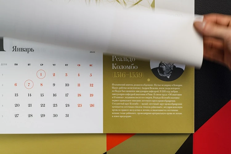 Case Alfasigma. Pharmaceutical company calendar